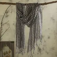 100% Linen Plaid Design Men/Women Summer Long Scarves Ladies Big Scarf New Fashion Pashmina Shawls Hijab