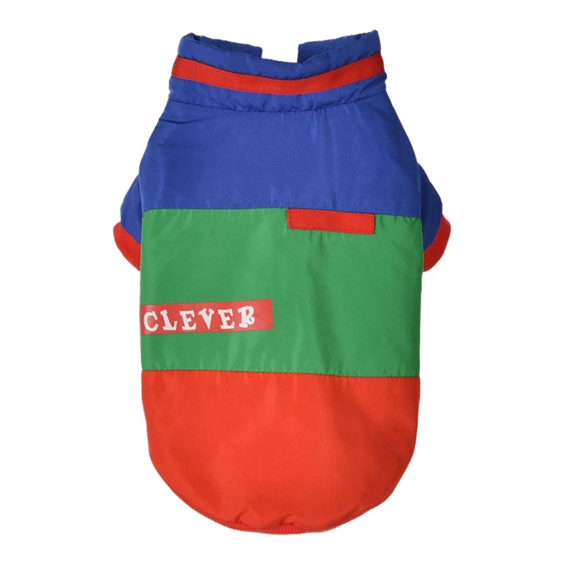 

Pet Autumn And Winter Color-patched Cotton-padded Clothes Warm Coat Small And Medium Thickening Jacket