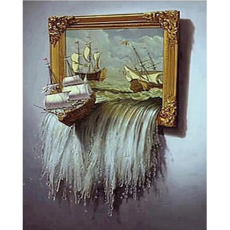 

Diamond Painting DIY Waterfall Sailboat 2.8 Rubik's Cube Successfully Drilling Embroidered Living Room Decoration Pinnacle New S
