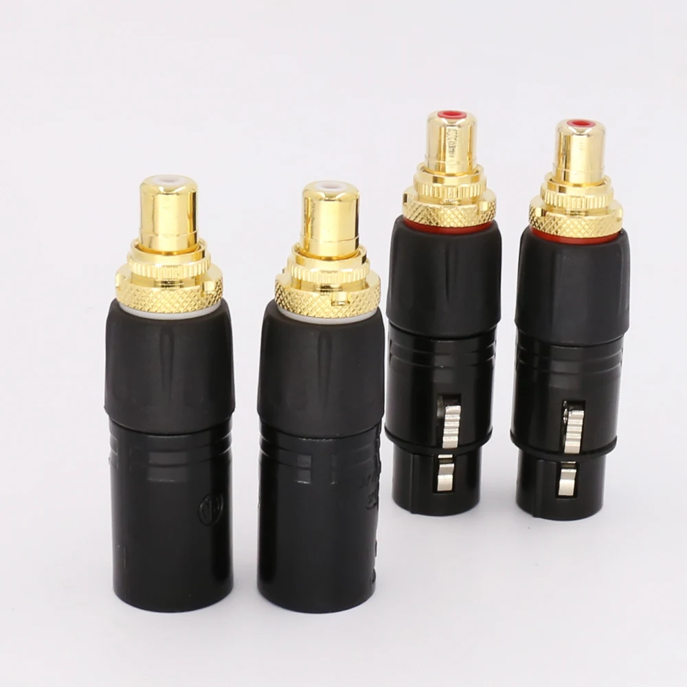 

2x XLR to RCA Female Socket Adapter Gold Balanced Cable Plug Male