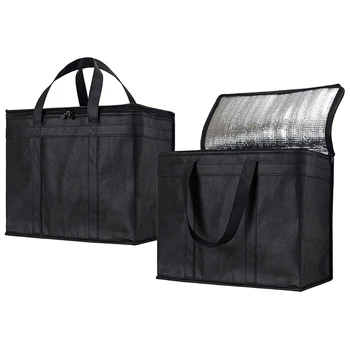 

Home Insulated Reusable Grocery Bags, Sturdy Zipper, Foldable, Washable, Heavy Duty, Stands Upright, Completely Reinforced Botto