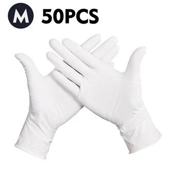 

50Pcs/Disposable Latex Gloves Latex Thick Powder-Free Rubber Latex Disposable Gloves One Time Gloves guantes desechables