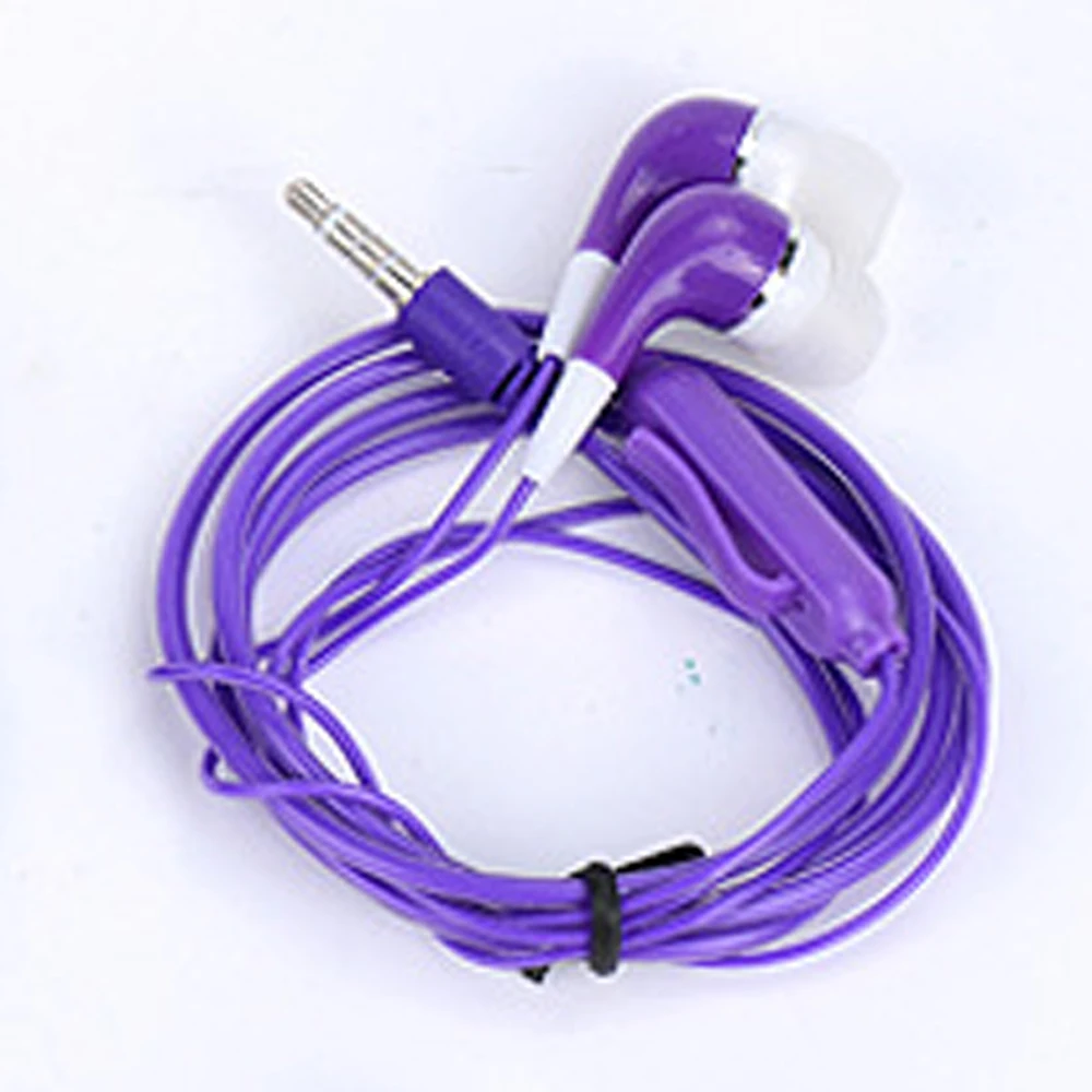 Purple 20 шт 3,5 мм Кристальные проводные наушники для ПК компьютера смартфона с микрофоном - Цвет: Purple