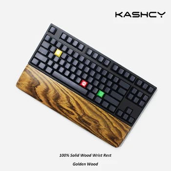 

Kashcy solid golden wood wooden palm rest for Ergonomic Gaming Mechanical Keyboard wrist support pad ,60 87 104 108keys