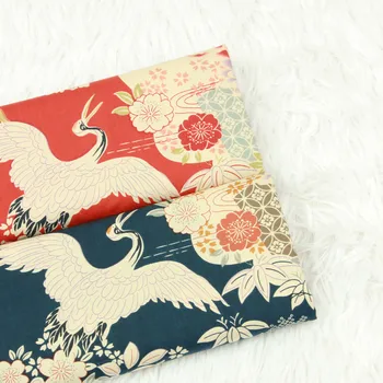 

Japan Style 100% Cotton Fabric for Home Decorative Covers 45*110cm Beautiful Crane Prints Handbags/Dress Sewing Fabric