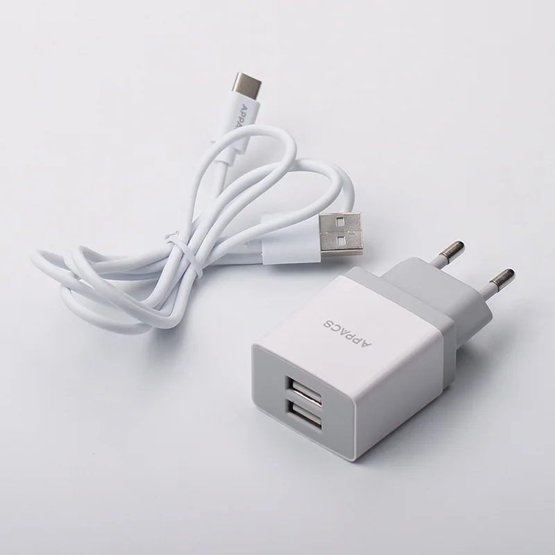 2 порта USB зарядное устройство 5 В/2A ЕС type-C Micro USB кабель для передачи данных дорожный адаптер для зарядного устройства для MI5 max 3S Redmi Note 3 4 pro 4X5 5S - Тип штекера: Европейский Союз (ЕС)