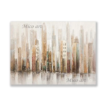 

Modern Home Decorative Item Acrylic Textured City Building Oil Painting New Arrival Hot Selling Canvas Wall Decor Picture Art
