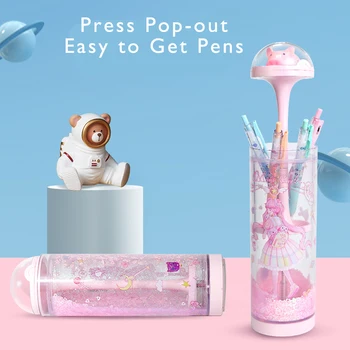 

Pencil Cases Lifting Standing Password Cartoon Pen Holder Large Capacity Stationery Box Coded Lock Office School Storage Bag