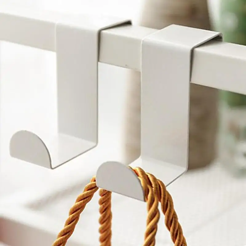4pcs Practical Stainless Steel Door Hook Z Type Kitchen Bathroom Hooks Clothes Holder Suitable for Kitchen Dining Home Hook Rack