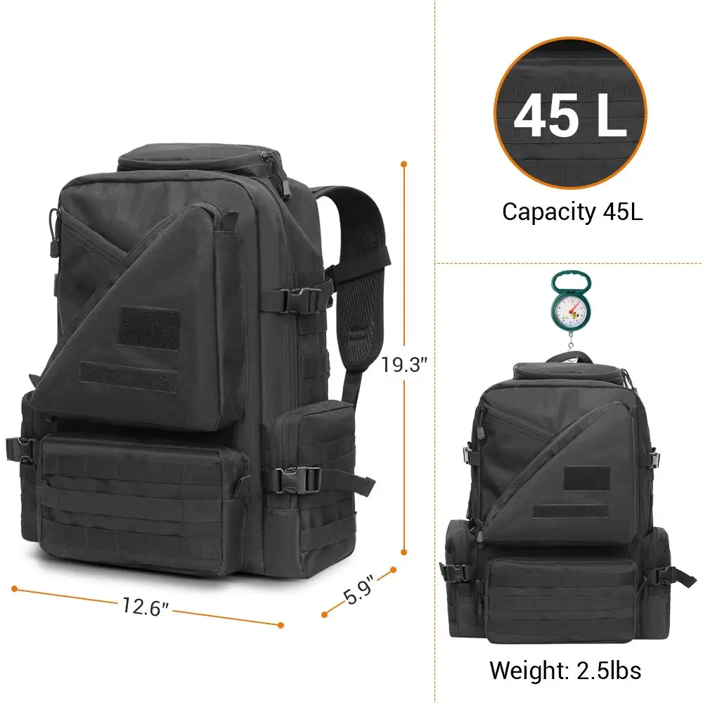 Тактический Molle штурмовой рюкзак 45л большой водостойкий армейский военный рюкзак с отделением для ноутбука для походов и кемпинга