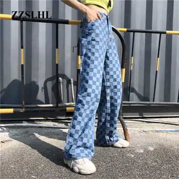 

European Harajuku Demin Pants 2020 New High Waist Jeans Pants Causal Straight Trousers Korean Woman Man Leisure Pant