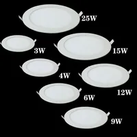 3W 4W 6W 9W 12W 15W 25W Round/Square LED Panel light Recessed Spot Ceiling Down Light Warm/Natural/Cold White 12V 24V + Driver 2