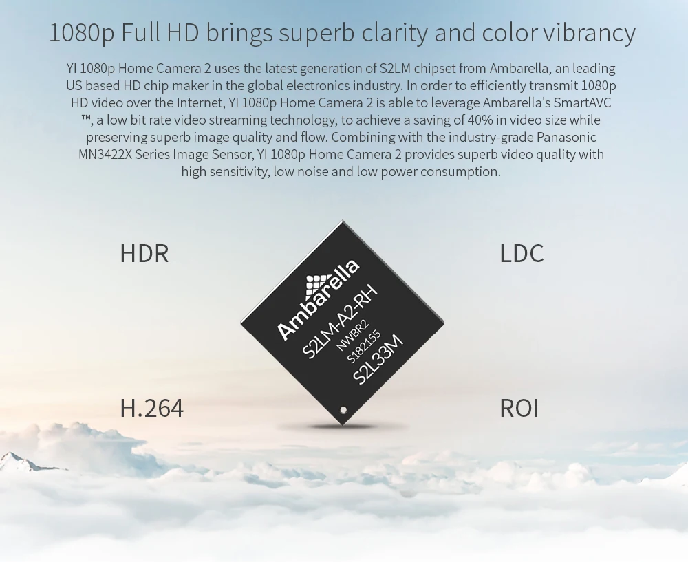 YI Home Camera 2 1080P FHD Smart Camera Home Security Wireless cctv cam Night Vision EU Edition Android YI Cloud Available