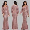 New Sexy V Neck Mermaid Evening Dress Long Formal Prom Party Gown Full Sequins long Sleeve Galadress Vestidos Occassion Dresses ► Photo 3/6