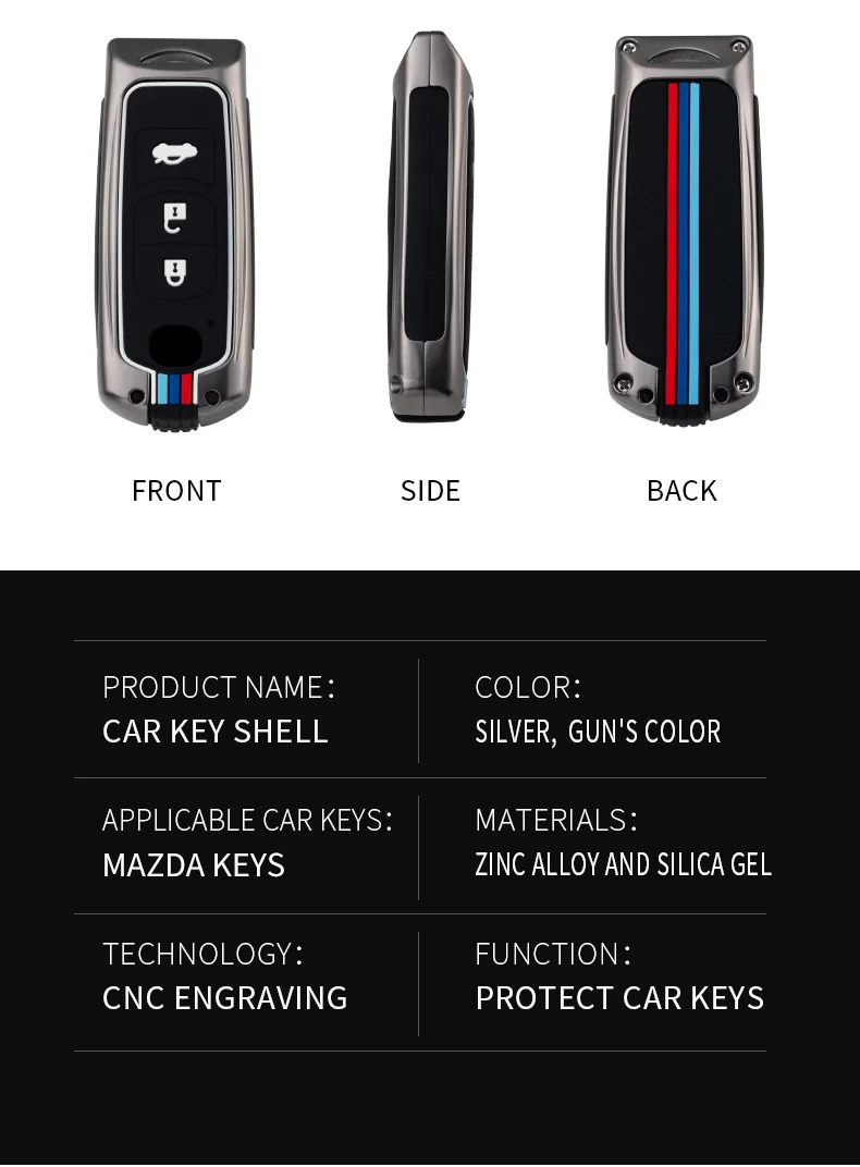 Metal Car Smart Key Case Cover Holder Shell Fob For Mazda 2 3 5 6 CX-3 CX-5 CX-7 CX-9 Speed Miata MX-5 Axela Atenza Accessories 18 Metal Car Smart Key Case Cover Holder Shell Fob For Mazda 2 3 5 6 CX-3 CX-5 CX-7 CX-9 Speed Miata MX-5 Axela Atenza Accessories - Hb5142edd72064f9c985ee1e4e7195c6cv
