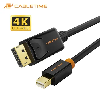 

CABLETIME Mini Display Port to Display Port Cable Thunderbolt to DP 4K Cable Mini DisplayPort Cable For Surface Macbook C052