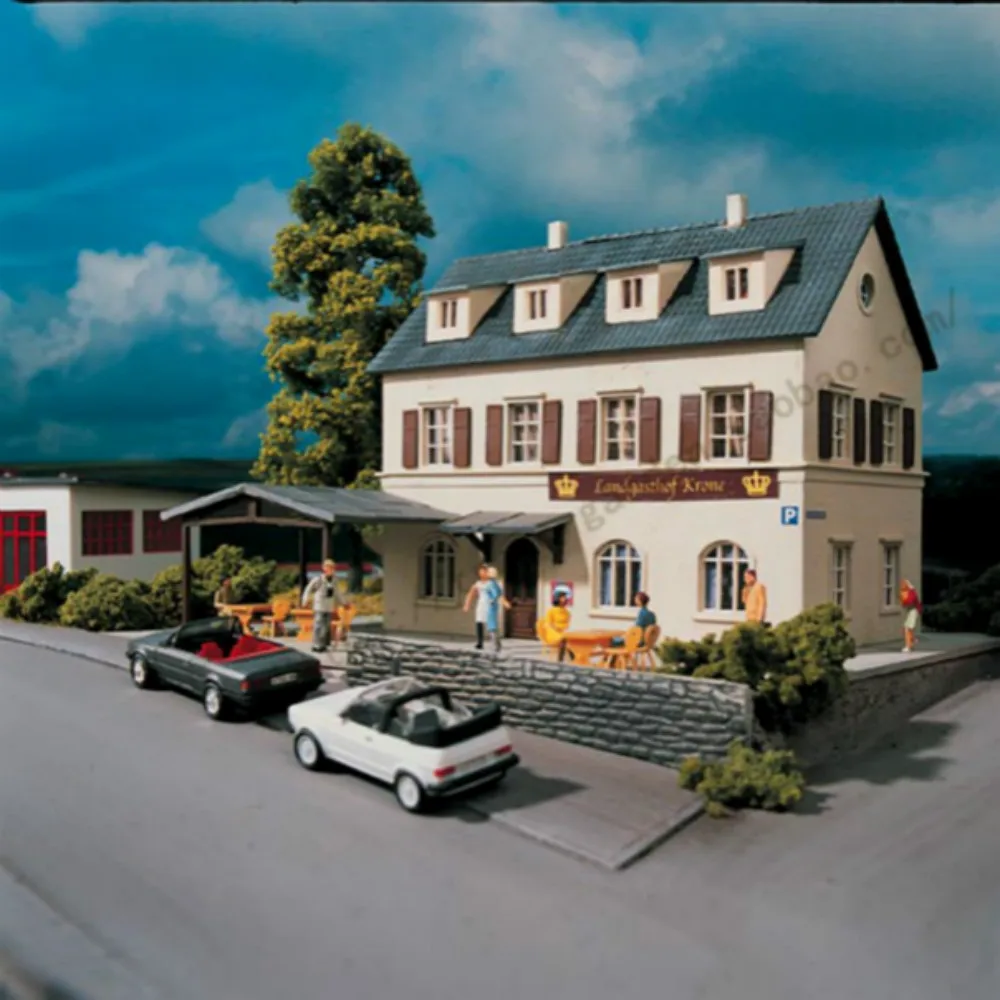 

HO Scale Town Hotel 1:87 Architectural Model ABS Railway Sand-table Scene Matching Assembly