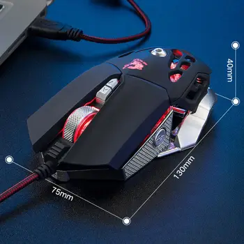 

V9 2400dpi USB Wired Mouse Professional 6 Key Macro Programming Mechanical Gaming Mice