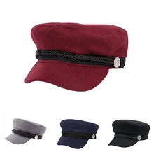 Восьмиугольная шляпа унисекс хлопок Повседневный стиль струны навесные кнопки гольф шапки плоская голова теплая спортивная одежда