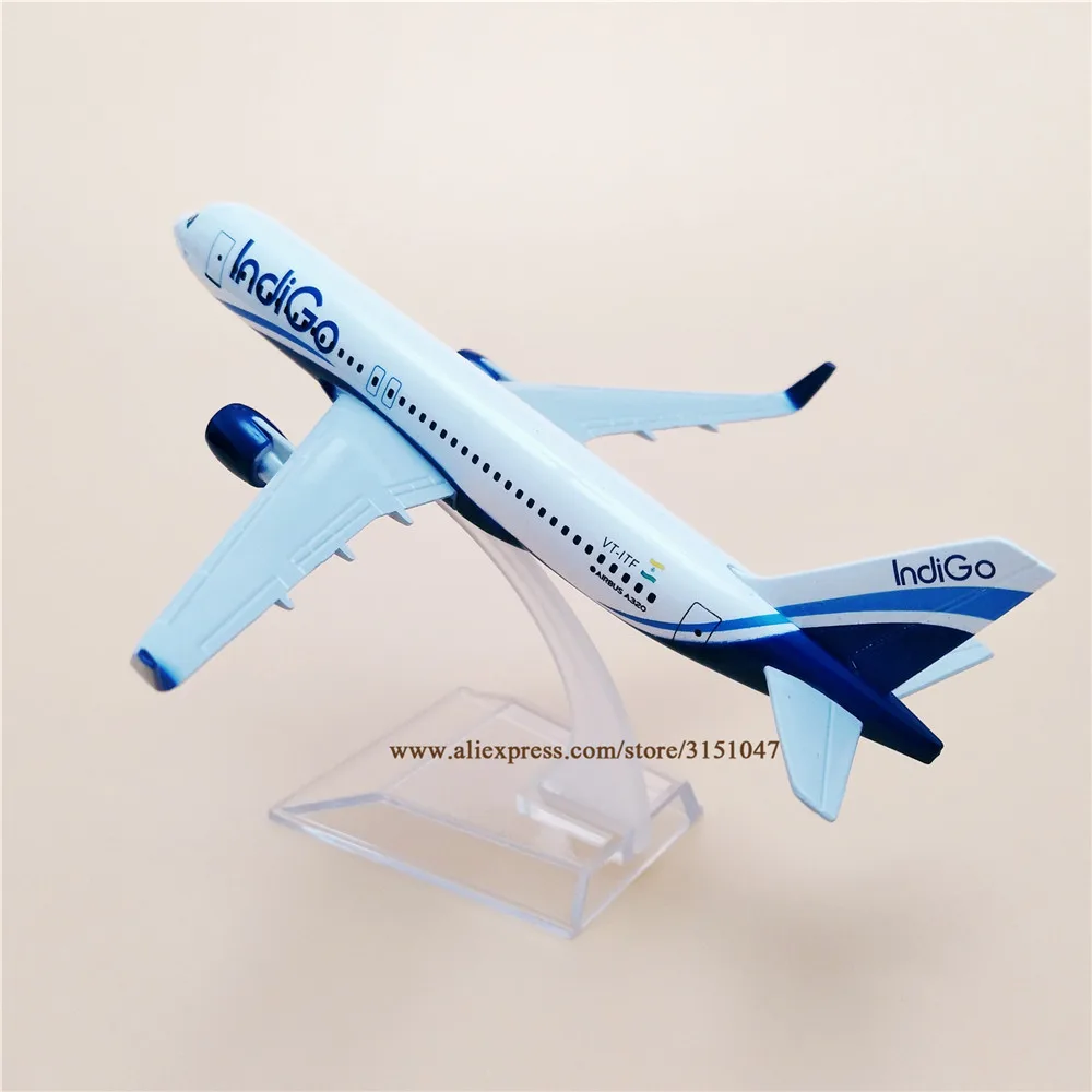 Модель самолета из металлического сплава 16 см индиго аэробус 320 A320 авиакомпании |