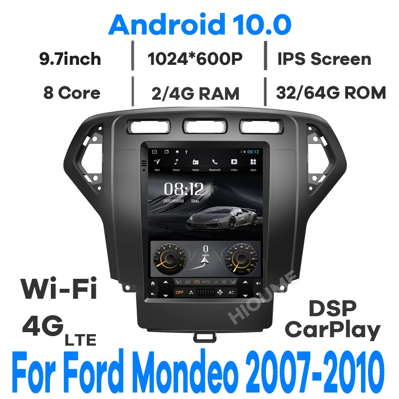 4 ядра Android 10 вертикальный экран Тесла автомобильный мультимедийный плеер для Ford