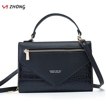 

YIZHONG Leather Luxury Handbags and Purses Women Bags Designer Alligator Crossbody Bags for Women Card Pocket Messenger Bag