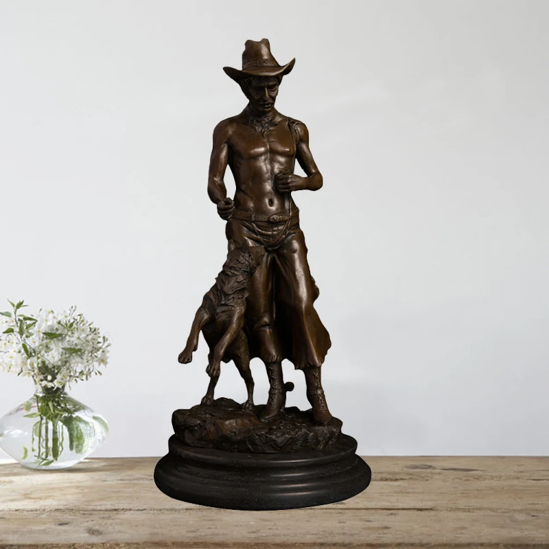 

Aldo Vitaleh Bronze man and dog statue sculpture bronze figurines for home bronze statue sculpture