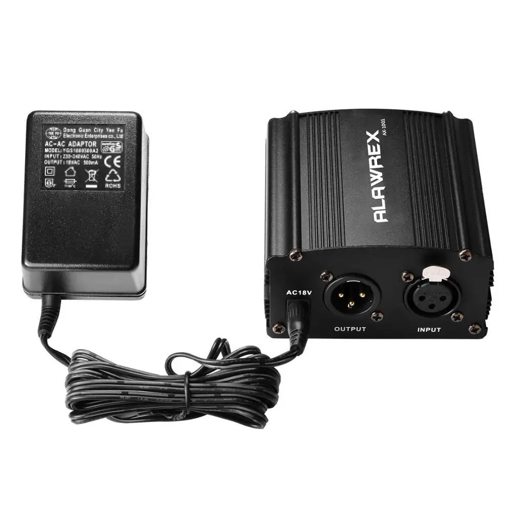 Источник фантомного питания ALAWREX с адаптером 1 канальный блок USB 48 В XLR кабель для