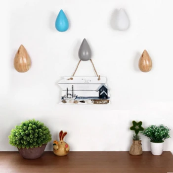

Wall Wooden Hook Door Lightweight Hanger Waterproof Water Drop Scratchproof Hook Home Decoration Space Saving Holder #