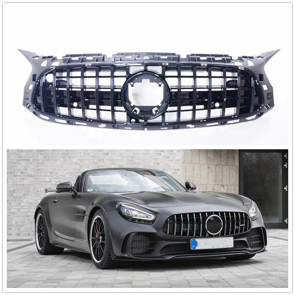 Передняя решетка радиатора для Mercedes Benz C190 2 двери AMG 2017-2020 GT R черная Замена