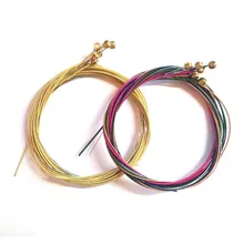 3 Sets Of 6pcs Colorful Acoustic Guitar Strings Replacement Steel Strings 0.25/0.36/0.76/1/1.22mm Fits Kinds Of Guitars Basses