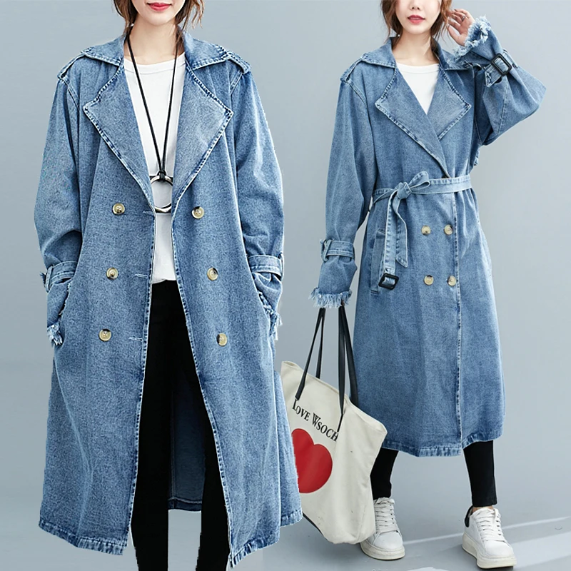 Mantel Hujan Denim Wanita 2021 Mantel 