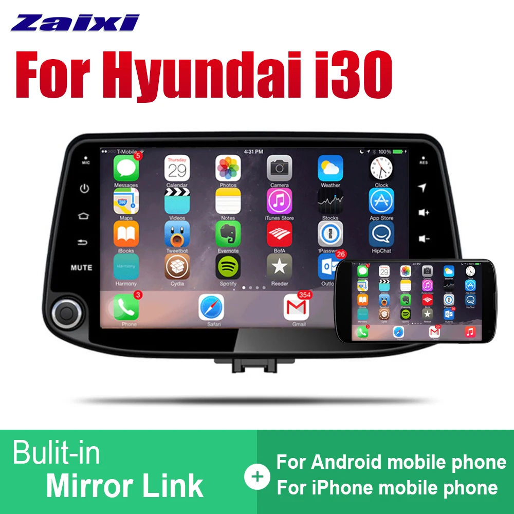 ZaiXi Android 2 Din Авто Радио для Hyundai i30 2017 ~ 2019 автомобильный мультимедийный плеер GPS