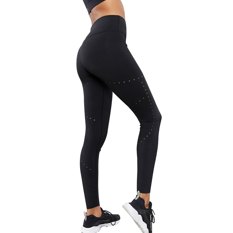 

NORMOV Sexy Women Slim Push Up Black Leggings High Waist Skinny Patchwork Fitness Breathable Elastic Workout Gothic Leggings