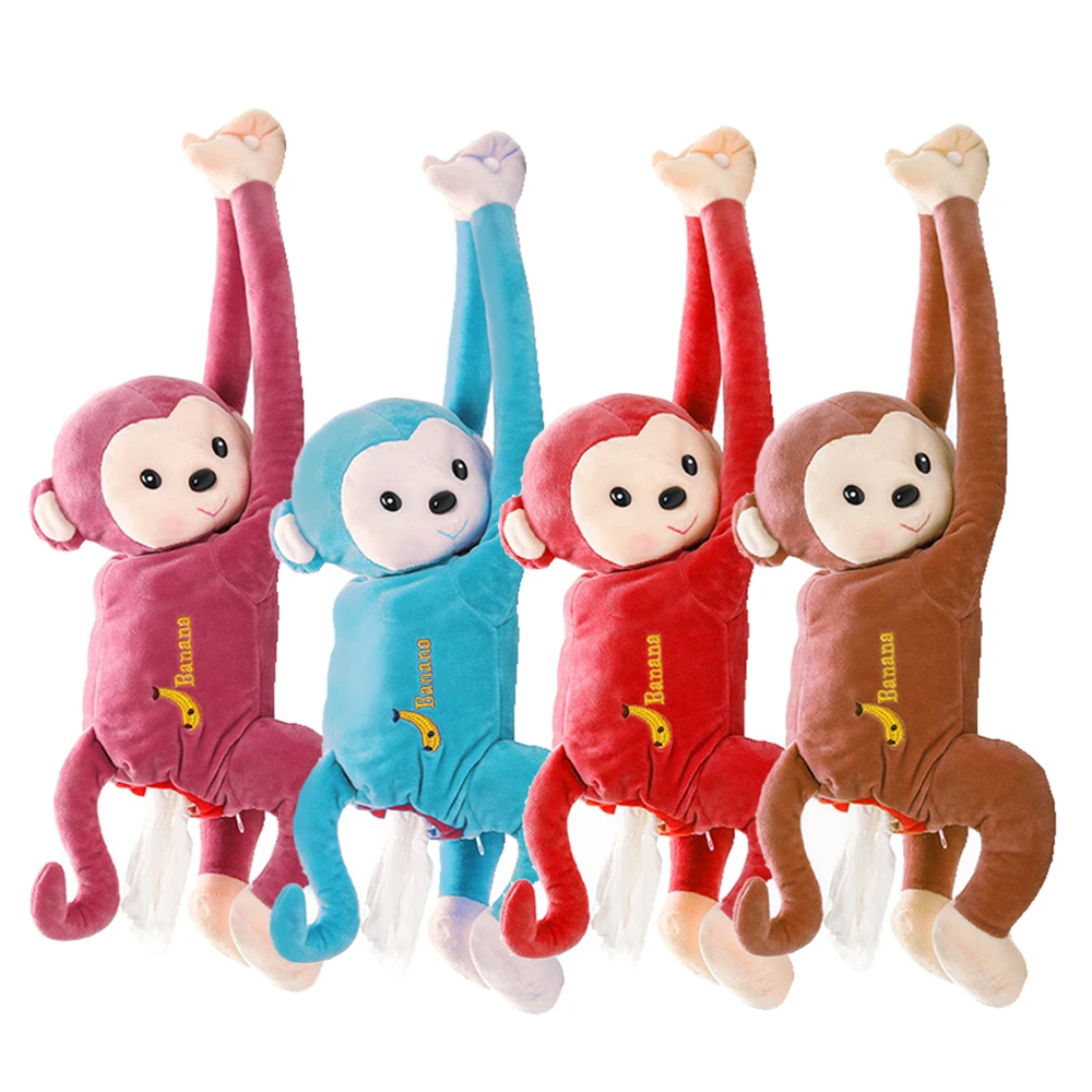 

Auto Creative Pipi Monkey Tissue Box Cartoon Paper Napkin Tissue Box Car Armrest Box Cute Interior Products Auto Accessoriess