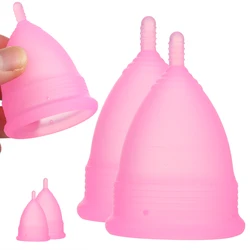 Menstrual Original Authentic Cups Set Reusable Silicone Menstrual Cup with Bag Box Feminine Hygiene Products Skin-friendly Tools