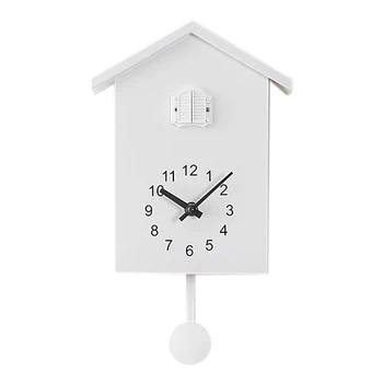 

Cuckoo Clock Wall Clock- Movement Chalet-Style , Minimalist Modern Design White