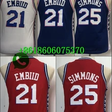 А+++ качество Молодежный#25 Бен Симмонс 21 Joel Джерси embiid Philadelphia