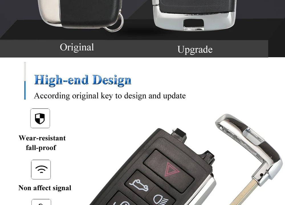 Keyforkess Aggiornato Chiave A Distanza di Shell di Caso Fob per Land Rover Range Rover LR2 LR4 fit Jaguar F-Ritmo F-Tipo XE XF XJ - Hb51530b14bd2483e81cb42725a5bc7ec1