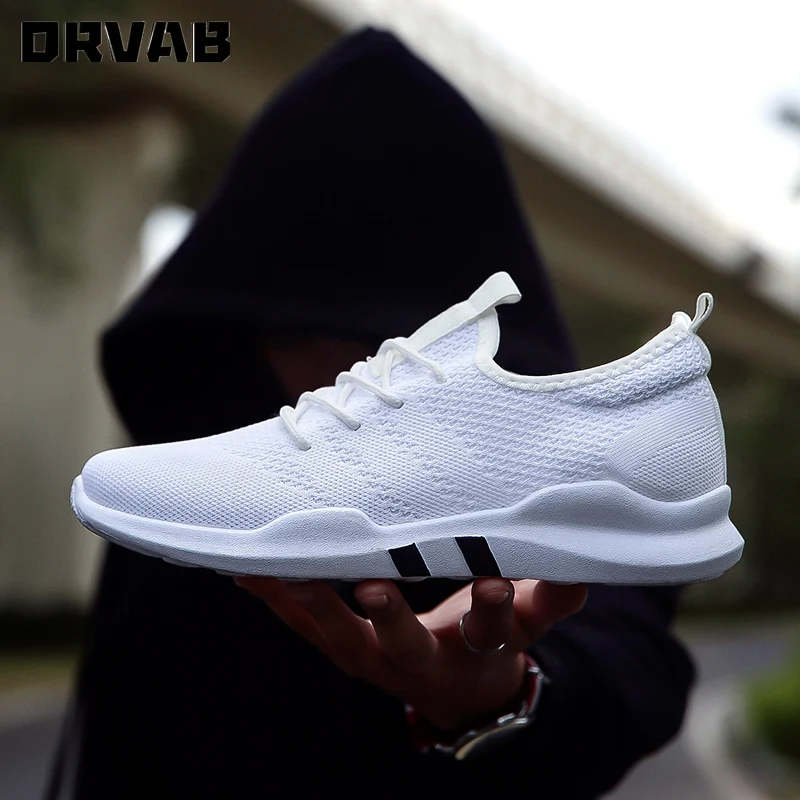 Men Sneakers Casual Summer Breathable Shoes Men Black White Red Light Comfortable Lace-Up Spring Autumn Male Footwear Trainers