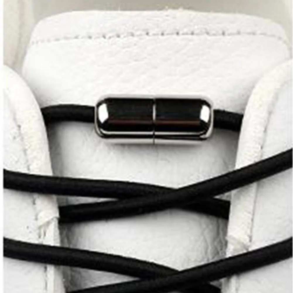 

1 Pair Quick Release Lazy Round Shoelace Accessories Metal Cap Elastic Sports Shoestrings Sneakers No Tie Strap Kids Adults