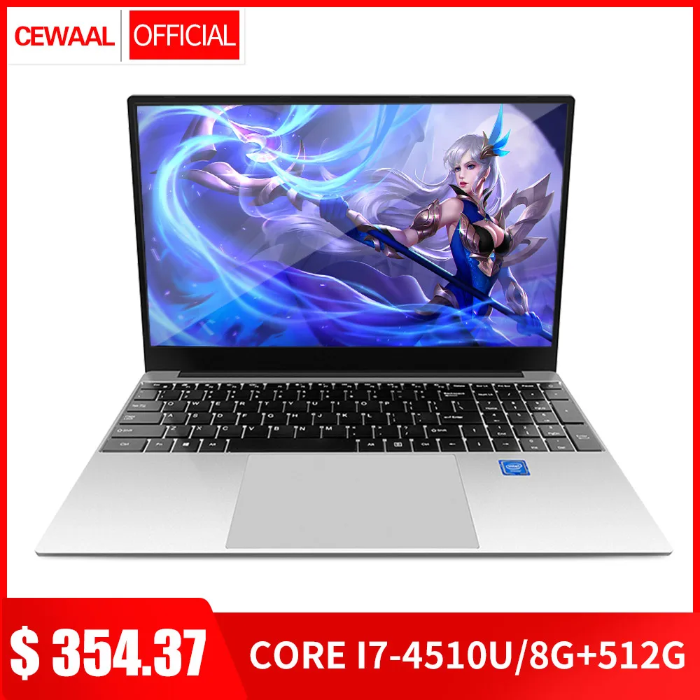 15.6 Inch Intel Core 7Gen i7 Laptop 8GB RAM 512GB SSD 1080P Windows 10 Notebook 2.4G/5G Dual Band WiFi Gaming Laptop HDMI USB