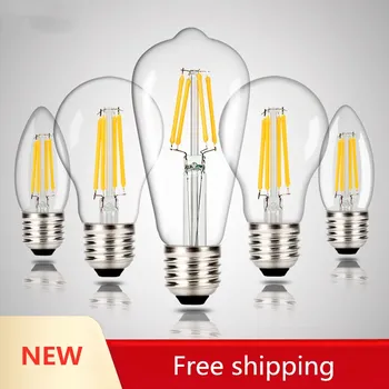 

2w 4w 6w 8w 12w E27 E14 Clear LED Lamp 220v A60 G45 ST64 C35 C35L Frosted LED Bulb Filament Edison Globe ball light 230v