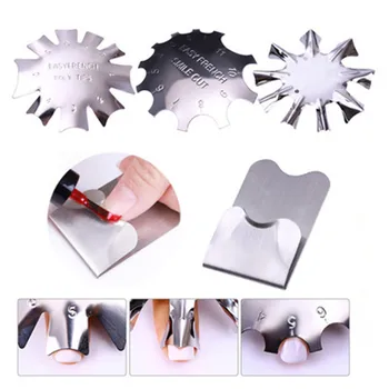 

5 pcs Nail Art Manicure Edge Trimmer Nail Cutter Tool plastic template French Smile Line steel plate model dropshipping