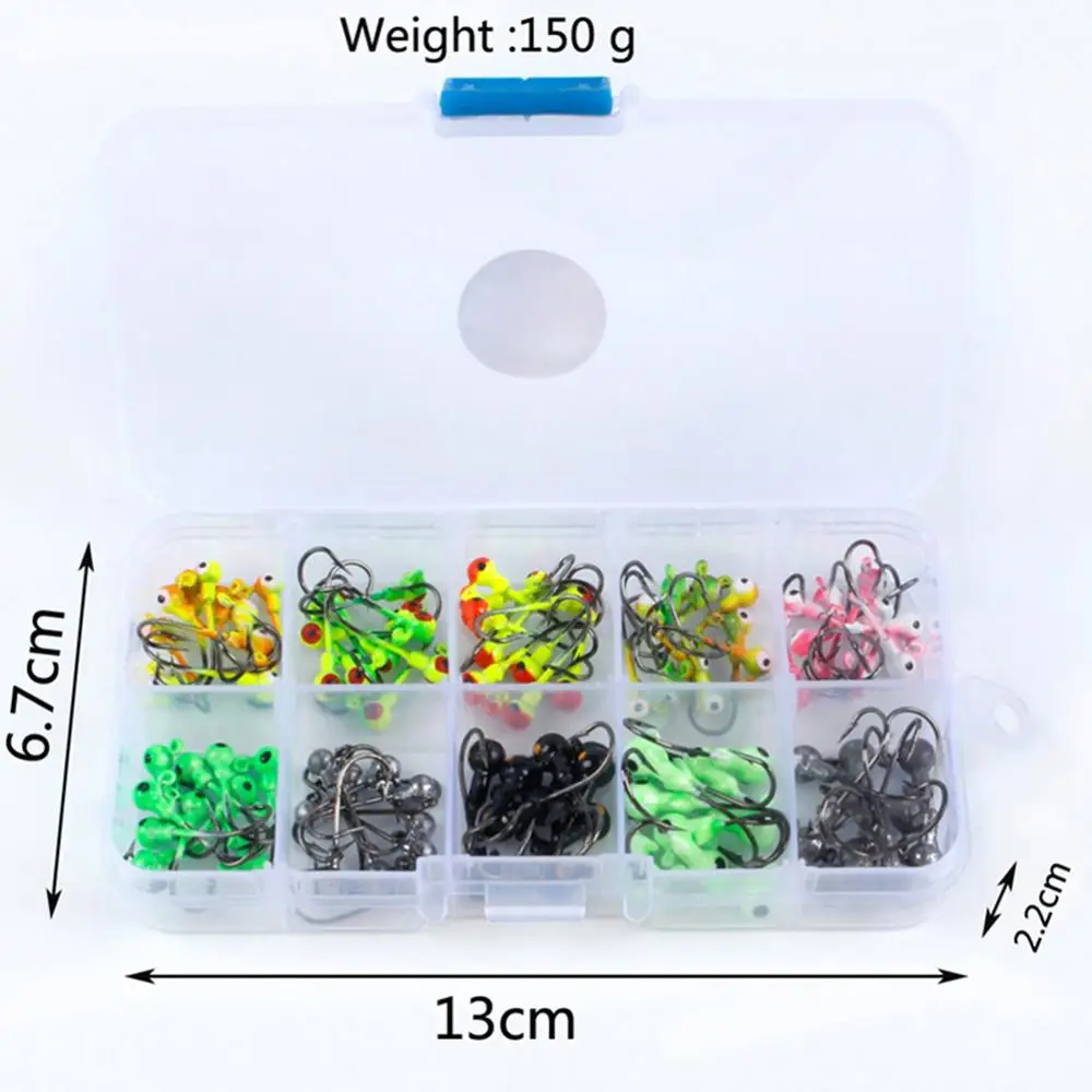 100 шт./кор. 1 г/2 г многоцветные свинцовые головки Джиги с одним крюком аксессуары рыболовные снасти Крючки - Цвет: 01