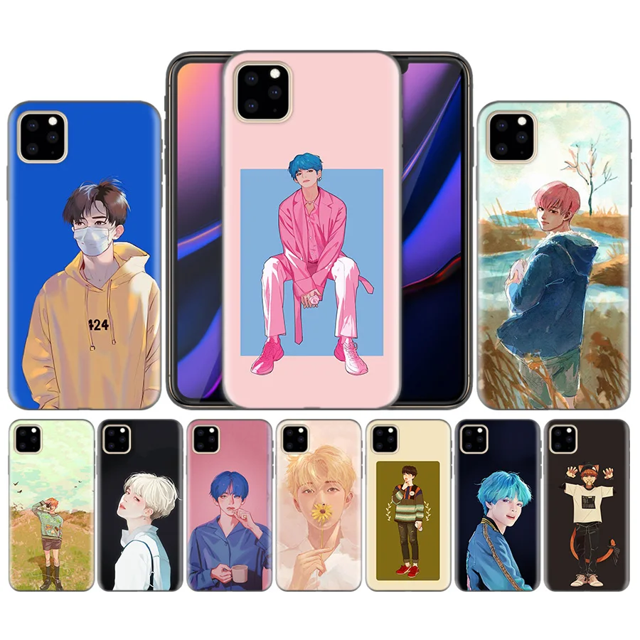 

Silicone Phone Case Cover For iphone XR XS Max X 7 8 6 6S Plus 11 11Pro Max 5 5S 5C SE 7Plus 8Plus Korea Kpop Boys Back Shell
