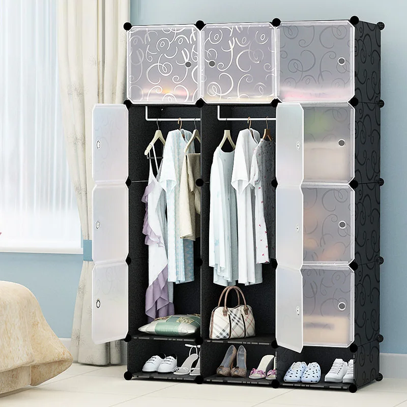 

Van Gordon Simple Wardrobe Assembly Single Person Wardrobe Plastic Combination Storage Cabinet Minimalist Modern Economical