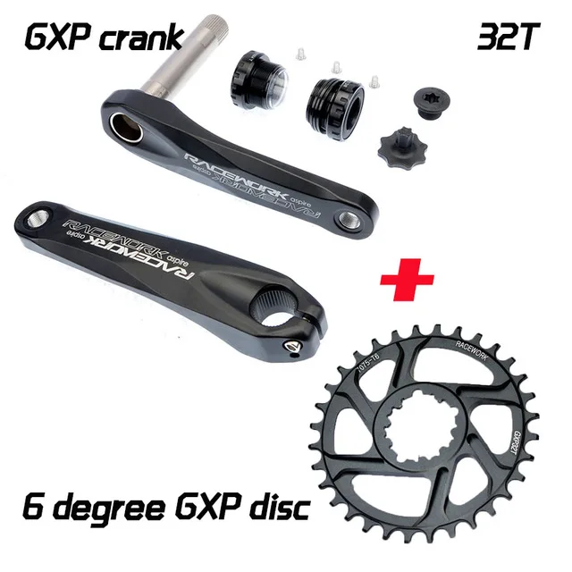 6 degrees 32T Fahrrad kurbel гоночный велосипед MTB GXP Kurbel алюминиевый легиер Mit Boden Kurbel 170 crank platte rot 32 T 34 T 36 T 38 T - Цвет: 6 degrees 32T