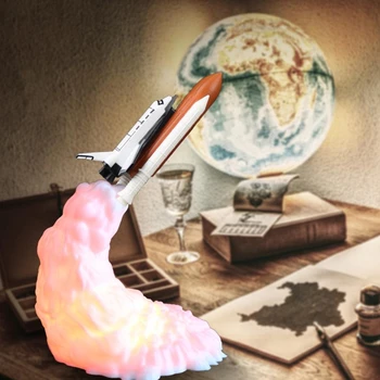 

3D Print Rocket Shape Lamp, Realistic Space Shuttle Lamp, USB Rechargeable Night