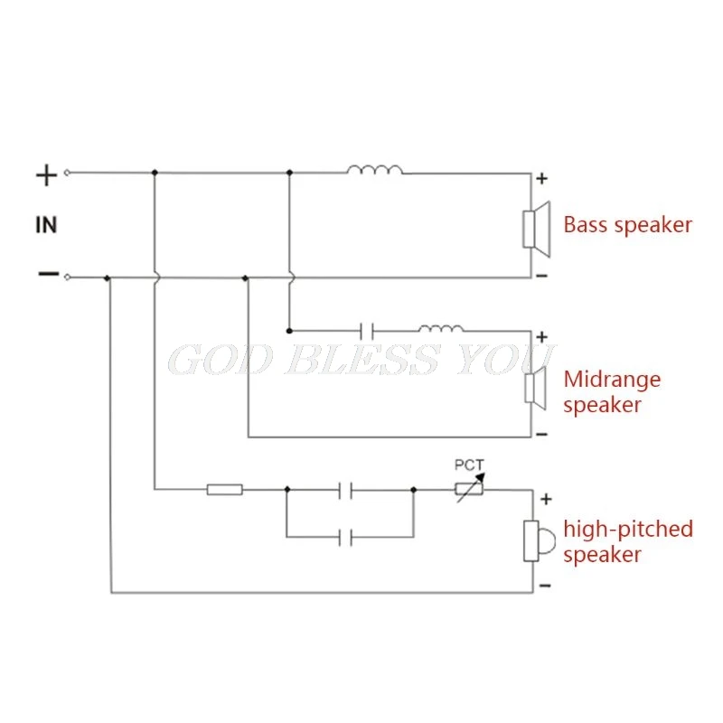 WEAH-338 3 Way 120W Speaker Audio Frequency Divider Loudspeaker Crossover Filter Drop Shipping